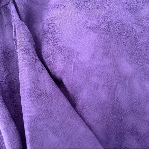 Zara Purple Jacquard Pleated Puff Sleeve Midi Dress Size S - Picture 15 of 16